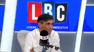 Rishi Sunak speaking to LBC's Tom Swarbrick