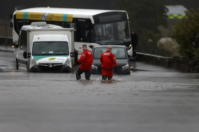 Parts of northern Scotland were battered with torrential rains with cold and showers heading for the south of England from Tuesday