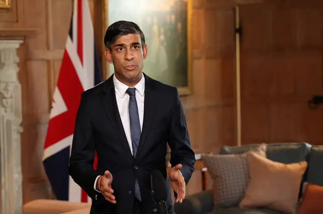 Sunak pledged support for Israel in a video message filmed at his country residence at Chequers