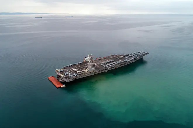 The USS Gerald R Ford is the largest warship in the world (file image)