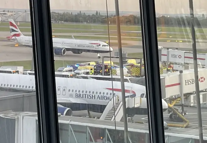 A view from the terminal as the drama unfolded on the plane