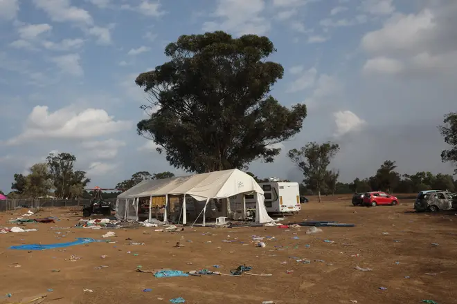 The Supernova festival site in Israel after the Hamas attack