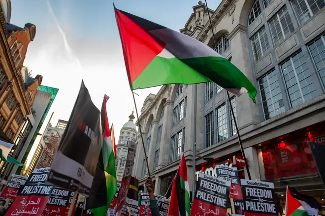 Waving the Palestinian flag 'may not be legitimate', the Home Secretary has said