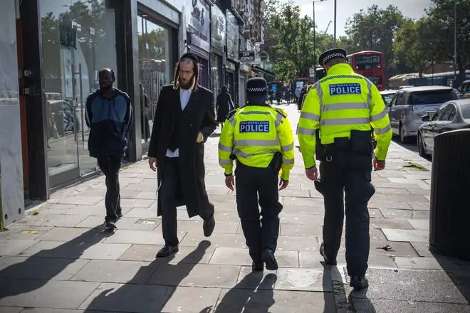 The Home Secretary has called on police to use the 'full force of the law' to protect Jewish communities in the UK