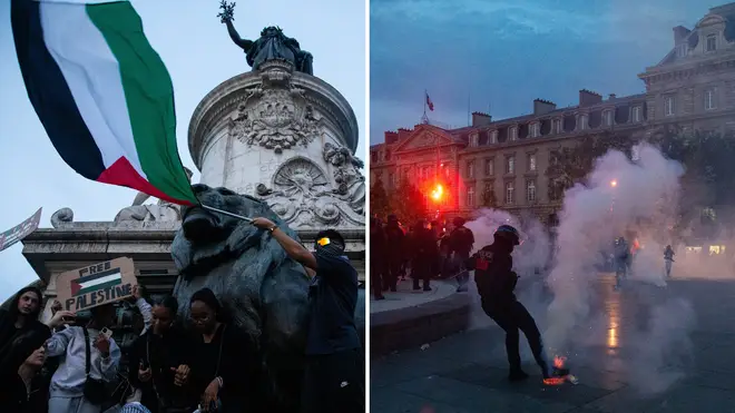 Pro-Palestine protesters in Paris