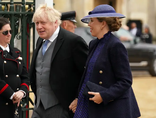 Boris and Carrie Johnson arriving at King Charles' Coronation