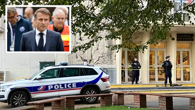 French president Emmanuel Macron has said the teacher stabbed in a terrorist attack in Arras 'saved many lives' after the country's terror alert was raised to its highest level.