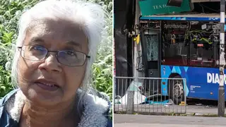Almena died after a bus crashed into a shop in Manchester