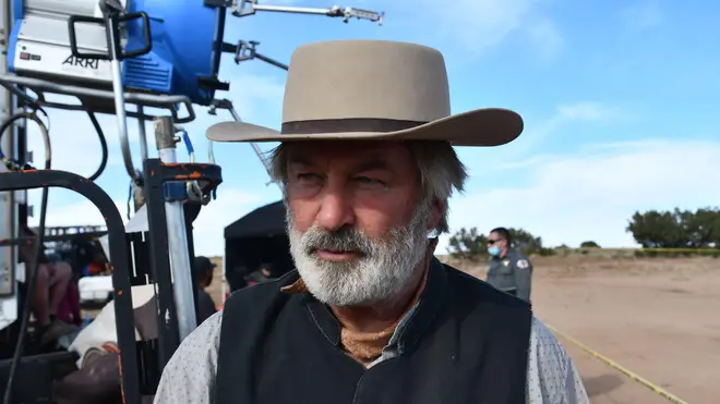 Alec Baldwin on the Rust set