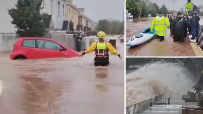 This is the shocking moment a car was washed away in floodwater in Cork during Storm Babet