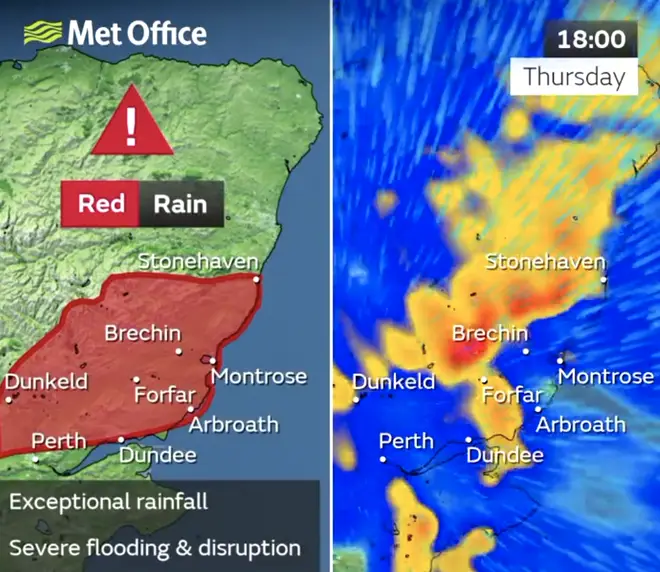 Brechin is under a rare red warning