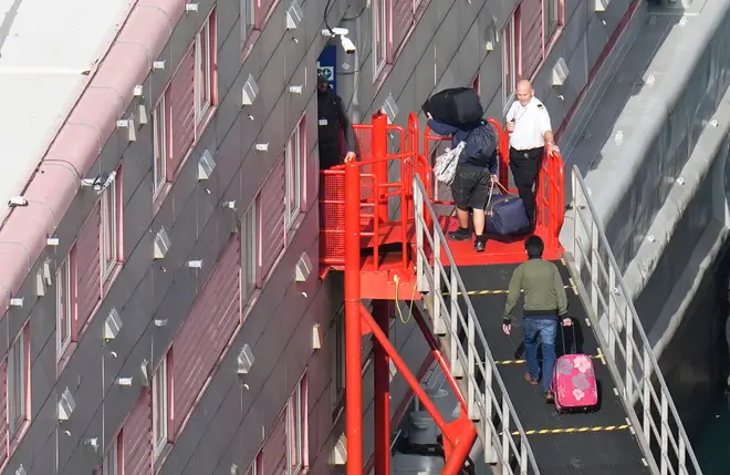 Migrants return to the barge today