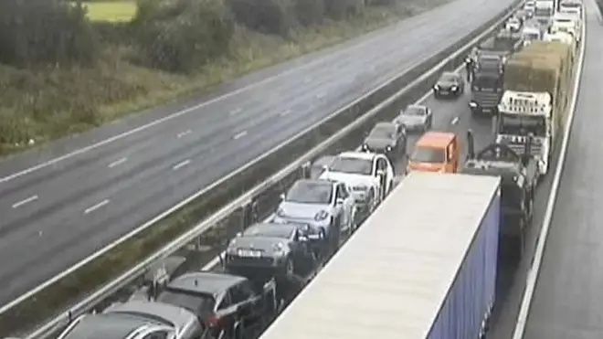 The crash caused huge tailbacks