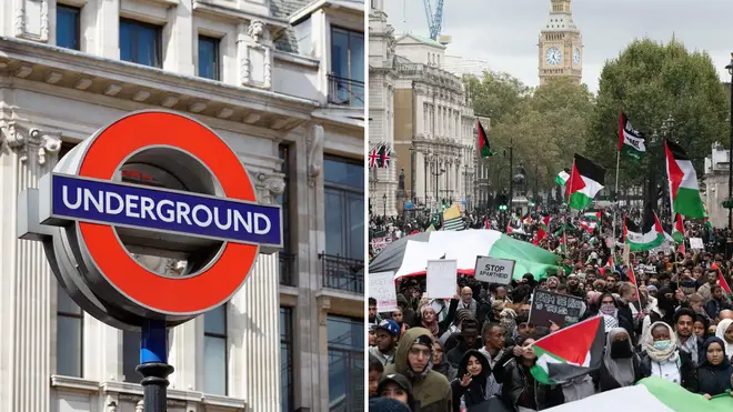 The Central Line driver led the chants 'free, free Palestine' over the weekend