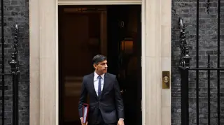 Rishi Sunak Leaves Downing Street For Prime Minister's Questions