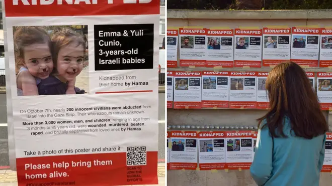 This poster of two missing Israeli children was defaced
