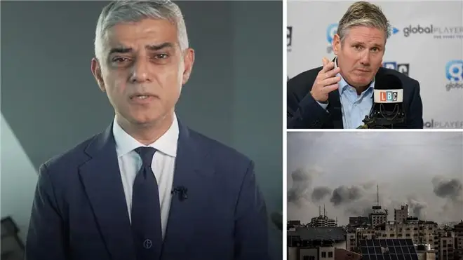 Sadiq Khan has become the most senior Labour figure to call for a ceasefire in Gaza following Labour infighting over Keir Starmer's comments to LBC