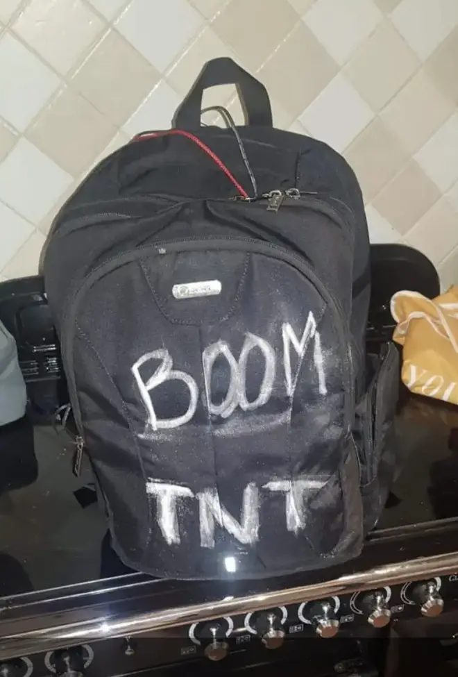 Wootton also posted an image of this backpack