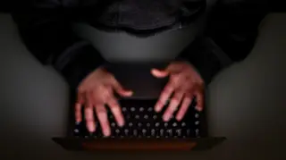 A person using a laptop