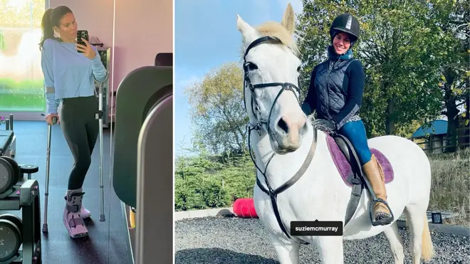 Rebekah Vardy shares a picture of her injured foot after horse riding accident