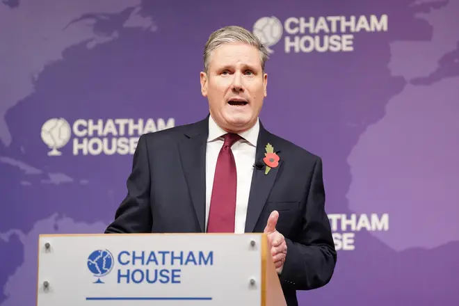 Sir Keir Starmer delivers a speech on the situation in the Middle East