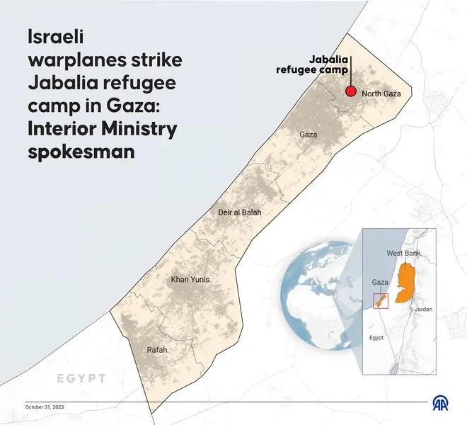 The refugee camp is in northern Gaza