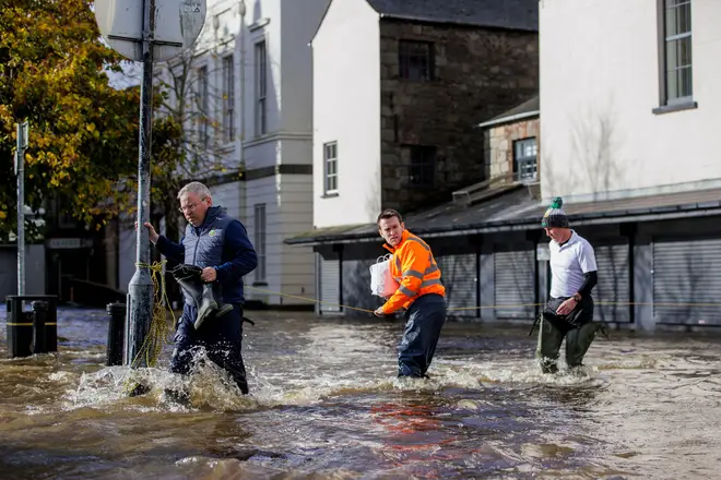 Newry saw severe flooding on Tuesday with yellow weather warnings in place.