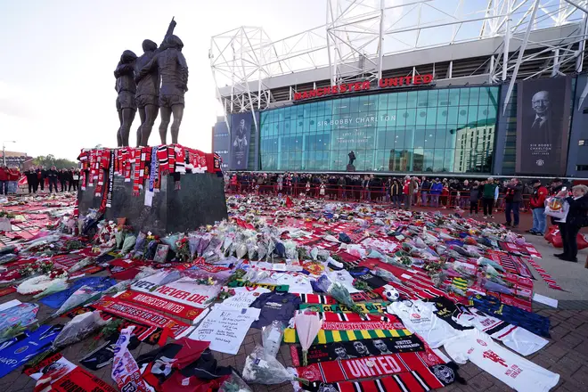 Tributes to Sir Bobby Charlton at Old Trafford