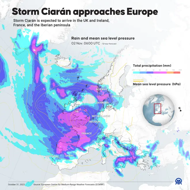 Storm Ciaran caused heavy disruption to travel on Thursday
