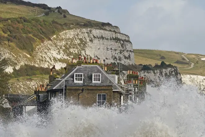 Waves crashing in Dover