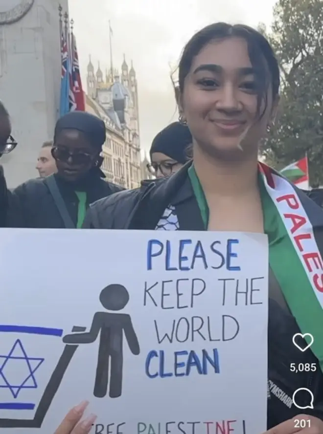Police are investigating the 'keep the world clean' poster