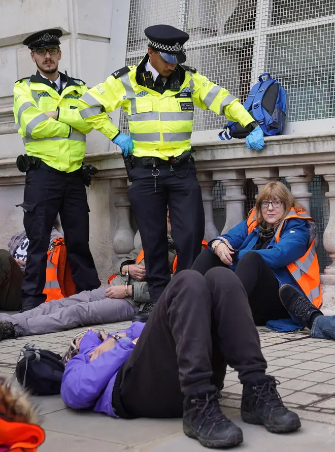 Just Stop Oil protested on Whitehall today