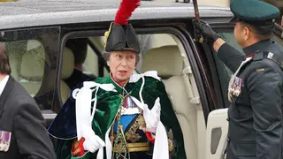 The Princess Royal arriving ahead of the coronation ceremony of King Charles III and Queen Camilla at Westminster Abbey