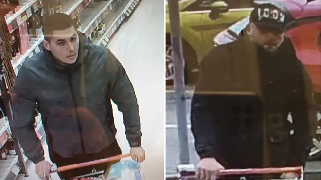 The men reportedly took the drinks out of the store in two shopping trolleys without paying.