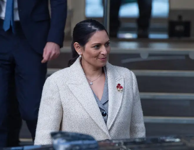 Dame Priti Patel arrives at the Covid Inquiry