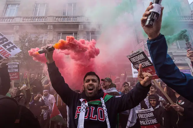 Pro-Palestinian activists stage protest marches in the UK