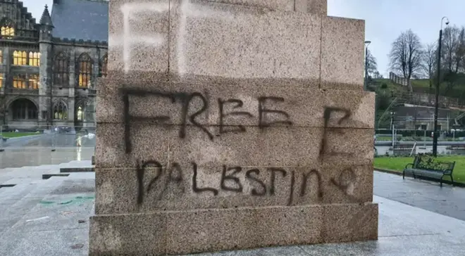 Rochdale Cenotaph graffitied with ‘Free Palestine’ ahead of Remembrance Sunday
