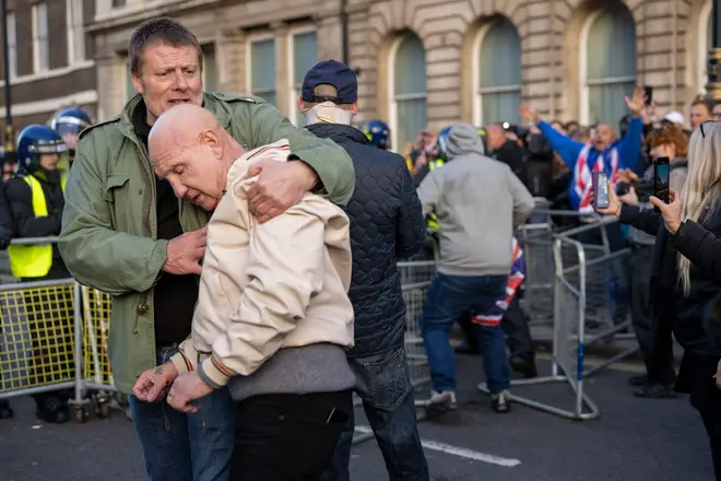 Far-Right protesters clashed with police in attempt to reach the Cenotaph