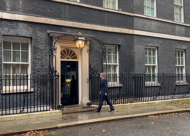 David Cameron entering 10 Downing Street on Monday morning