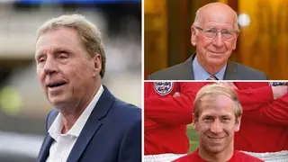 Harry Redknapp (left) lauded Sir Bobby Charlton as ‘England’s greatest ever player’ (right)