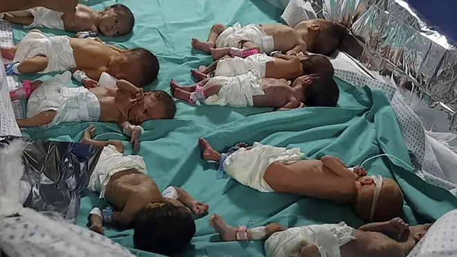Premature Palestinian babies in Shifa Hospital last Sunday