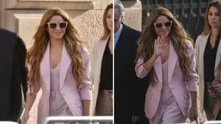 Shakira arriving at court in Barcelona