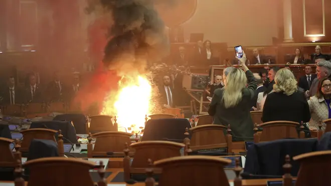 Fire in parliament