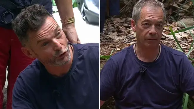 Fred Sirieix and Nigel Farage in the I'm A Celeb jungle