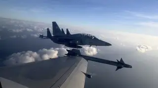 Fighter jets over the sea