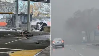 A man and woman died in the huge explosion at the border.