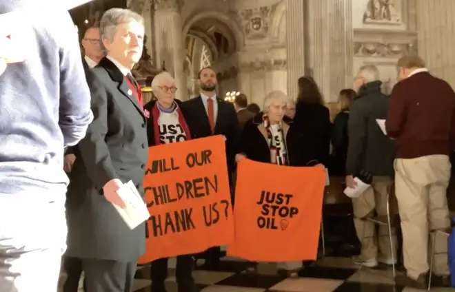 The Just Stop Oil protesters are removed from St Paul's