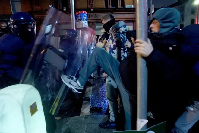 Rioters have clashed with police in Dublin