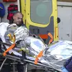 Shipwreck survivor on ambulance