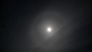 Social media users have shared their delight after spotting the "unbelievable" moment a "halo" could be seen around the moon